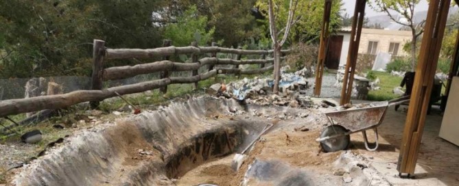 Koi pond construction